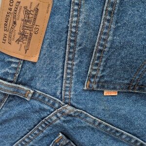 Levi's 631 Vintage White Tab High Waist Loose Fit Taper Jeans 27x32